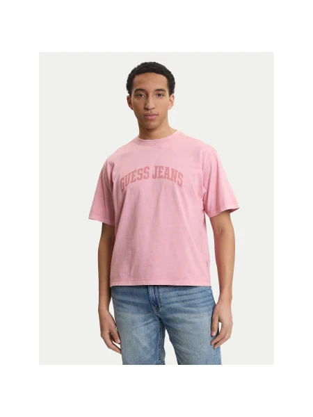Guess Jeans Póló Regular Fit rózsaszín