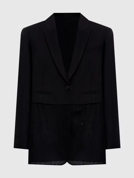 Жакет з льоном Brunello Cucinelli чорний