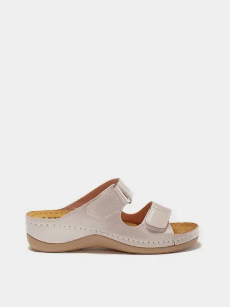 Кожаные шлепанцы Leon розовые