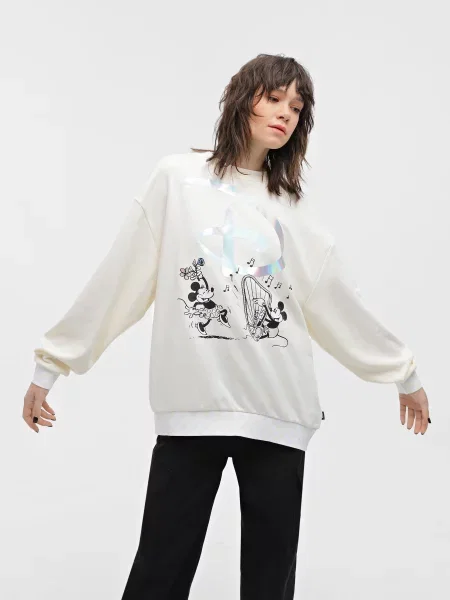 Світшот Vans x Disney Swan Song Oversized текстиль/штучна замша білий