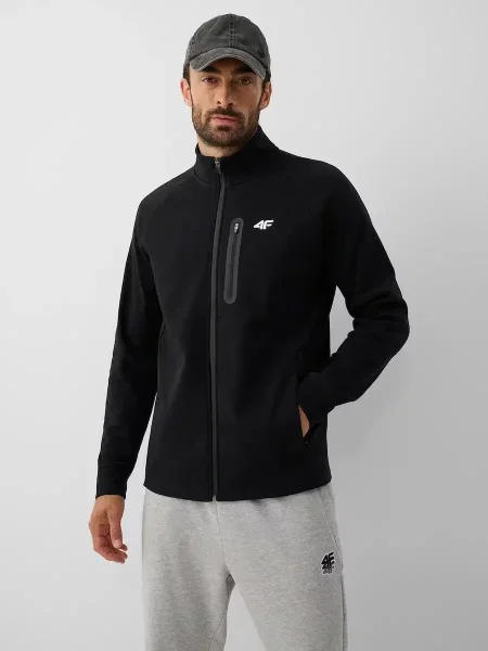 Bluza dresowa regular bez kaptura 4F czarna