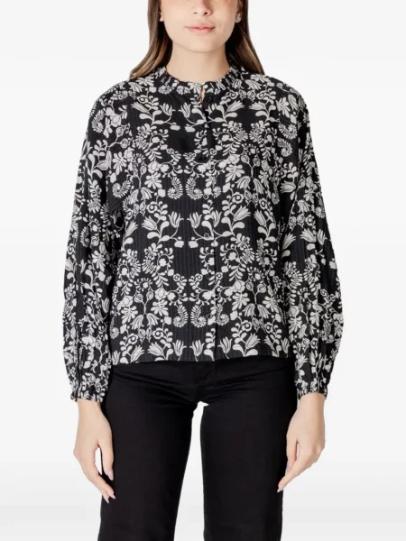 Bluză Ichi cu model floral cu imagine negru