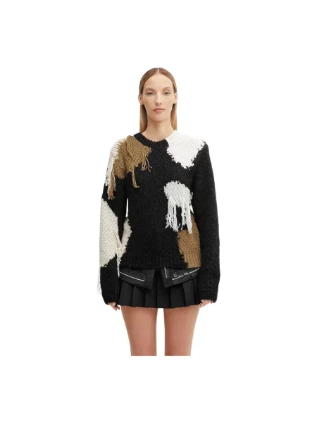 Andersson Bell sweter z wełną Sylvia Abstract Patchwork ciepły czarny