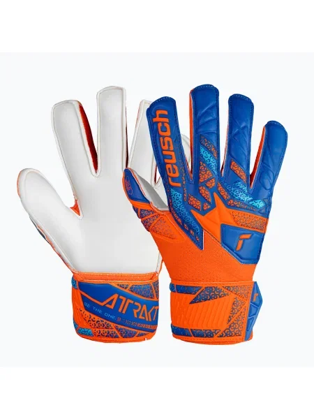 Mănuși de portar pentru copii Reusch Attrakt Solid Finger Support Junior shocking orange/blue albastru