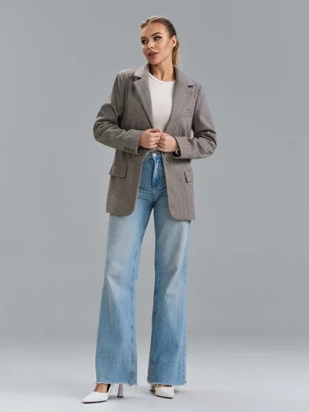 Піджак ISSA Plus кашемір сірий