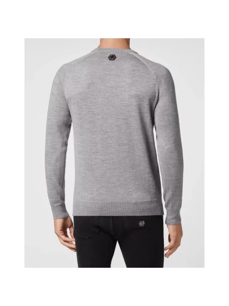 Sweter Philipp Plein wełniany szary