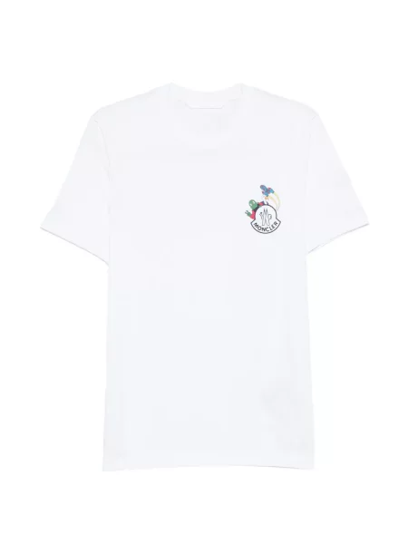 Grafic tricou Moncler cu autograf alb