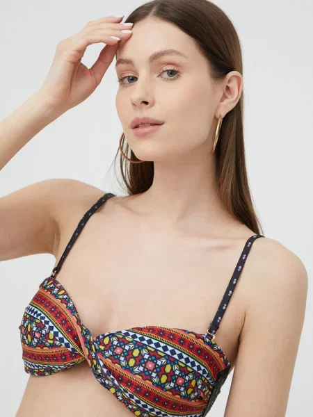 Plavková podprsenka Superdry mírně vyztužený košík