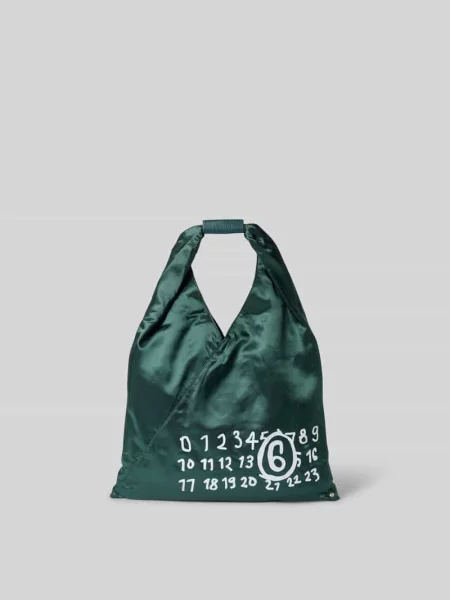 Torebka z nadrukiem z logo Mm6 Maison Margiela zielona