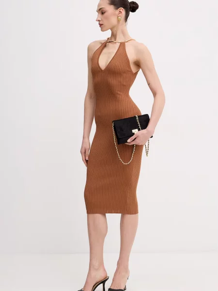 Elisabetta Franchi rochie bodycon maro