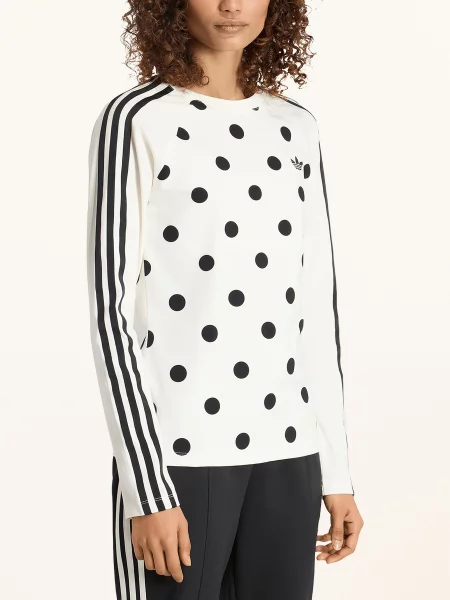 Adidas Originals Koszulka Z Długim Rękawem Polka Dots Slim weiss biała