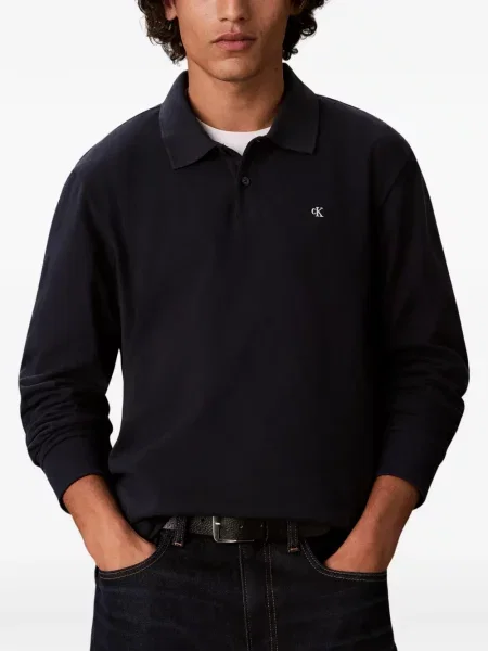 Lung tricou polo Calvin Klein albastru
