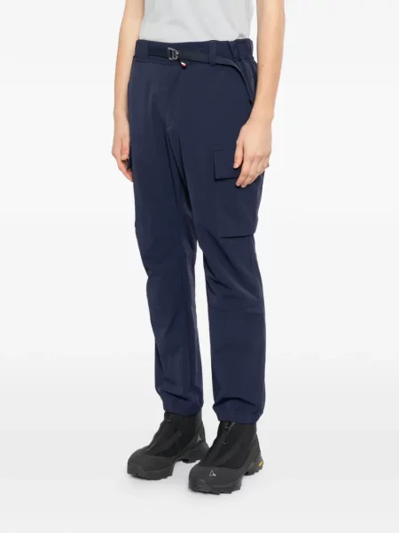 Haftowane spodnie Moncler Grenoble niebieskie