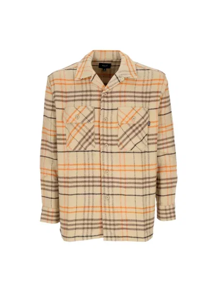 Koszula Huf w kratkę flanelowa beżowa