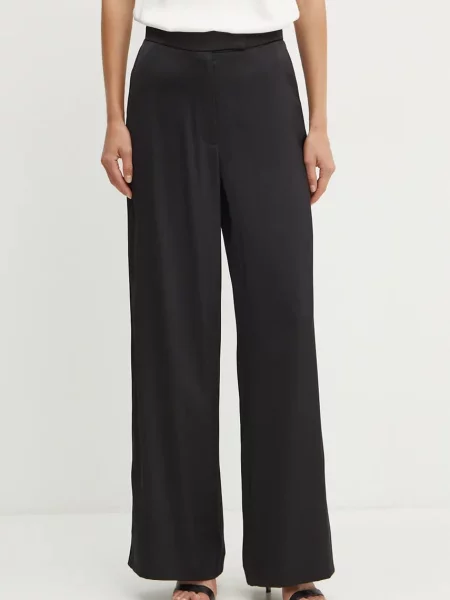 Ivy Oak pantaloni femei drept high waist negru