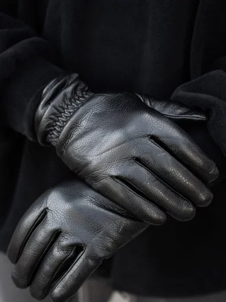 Кожаные перчатки Without черные