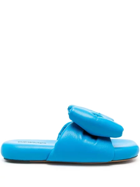 Sandale Off-white cu funde din piele alb