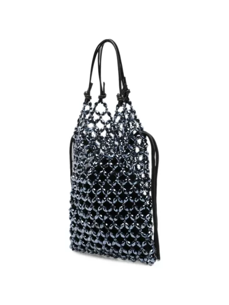 Geantă shopper Staud cu mărgele negru