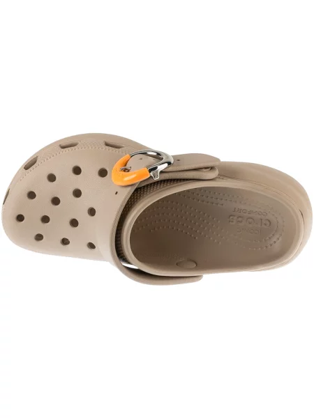 Pantofi Crocs cu platformă cu cataramă clasici bej