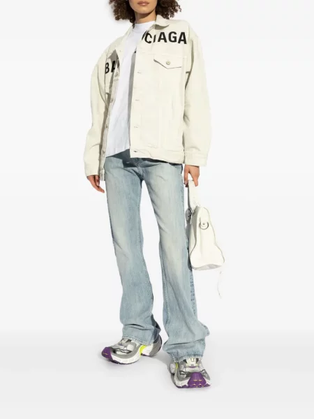 Тениска Balenciaga бродирана бяло