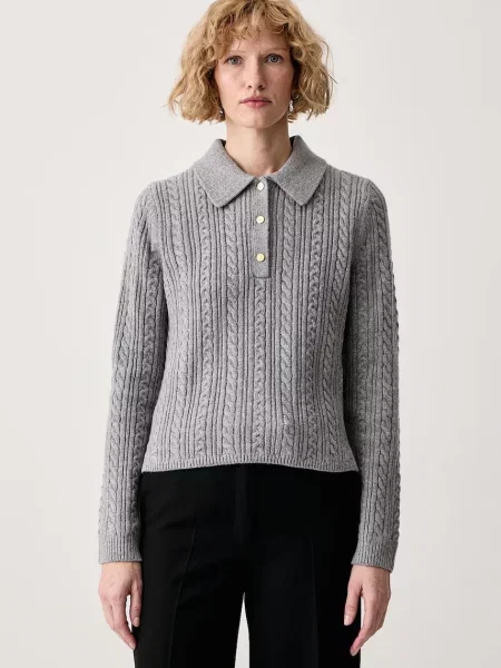 Tommy Hilfiger pulover za žene s vunom siva