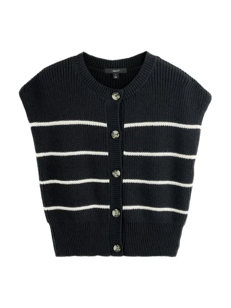 Next Geacă tricotată negru alb