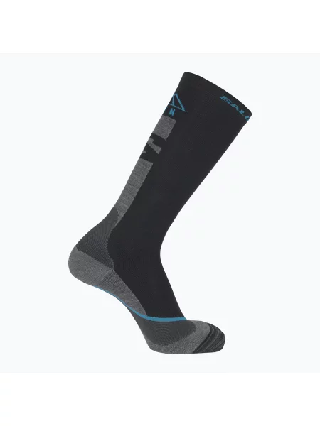 Скиорски чорапи Salomon MTN black/blue danube черно