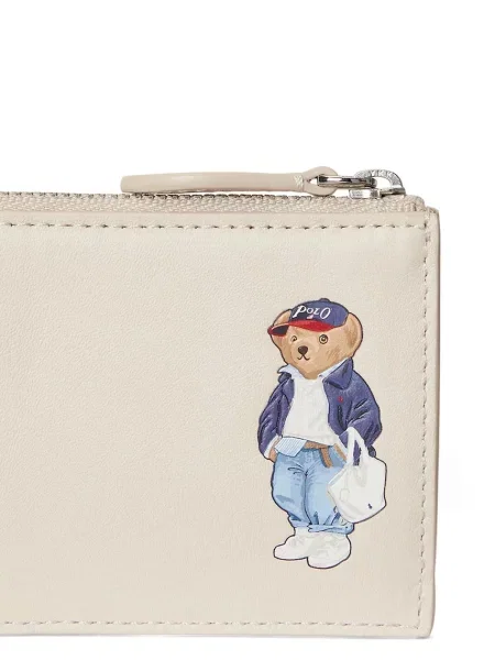 Kožená peněženka Polo Ralph Lauren béžová