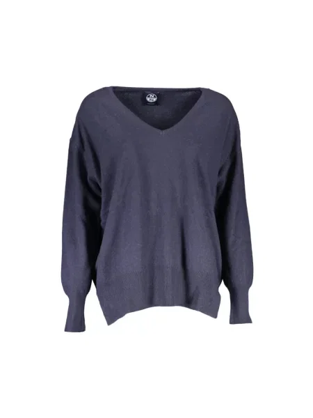 Sweter North Sails wełniany z długim rękawem niebieski