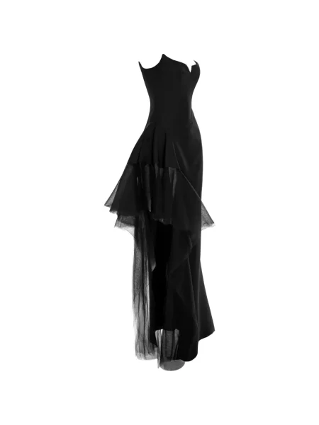 Rochie maxi V:pm Atelier cu volane negru