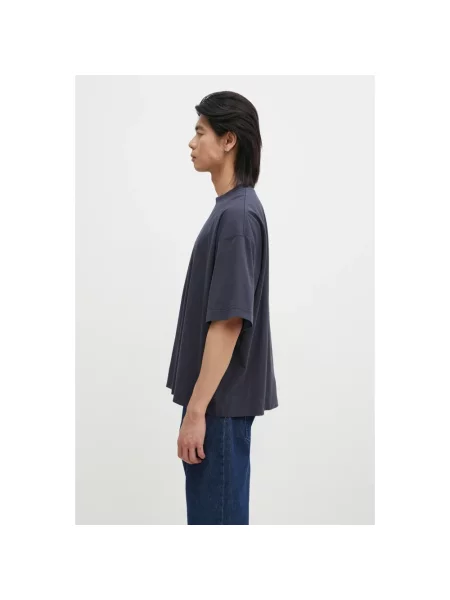 VETEMENTS t-shirt Oval Logo Cropped Boxy granatowy z nadrukiem niebieska