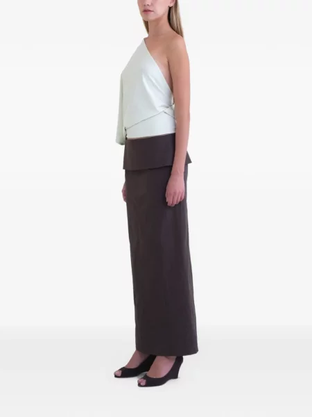Top Belle Anna asimetric drapat verde