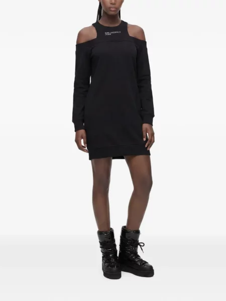 Rochie din denim Karl Lagerfeld Jeans negru