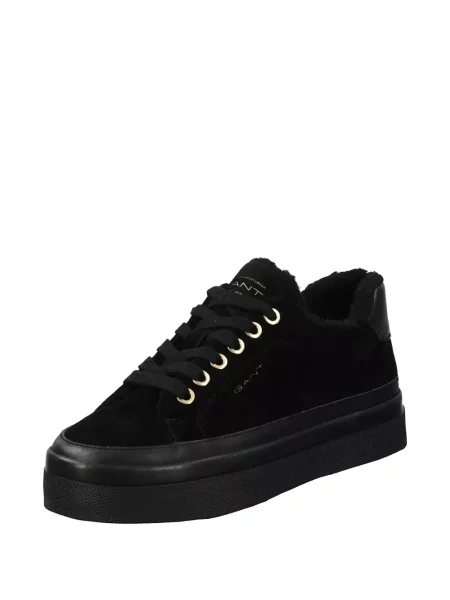 Sneakers Gant με κορδόνια με πλατφόρμα με δαντέλα μαύρο