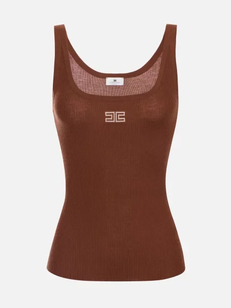 Топ Elisabetta Franchi коричневий