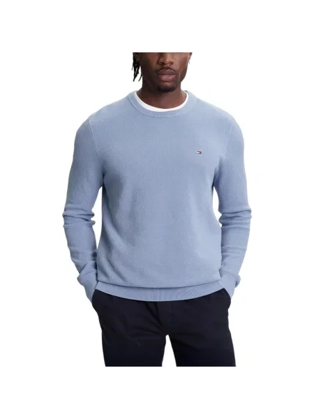 Tommy Hilfiger Pulover Essential celest albastru