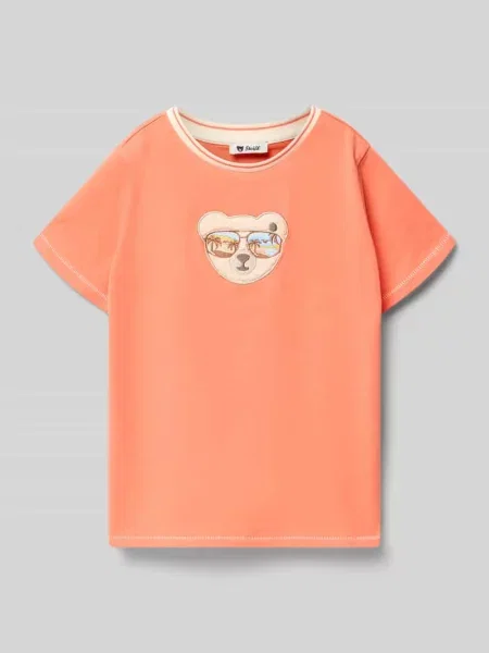 T-shirt w kroju regular fit z haftowanym logo Steiff