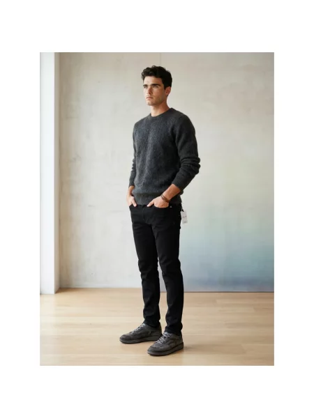 Sweter Roberto Collina z wełny merino niebieski