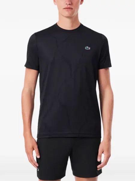 Tricou Lacoste din jacard tenis negru