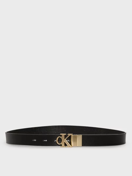 Шкіряний ремінь Calvin Klein Jeans з пряжкою чорний