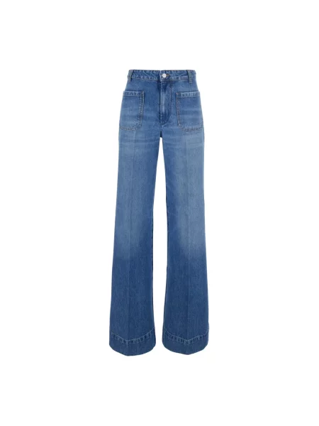 Victoria Beckham jeansy wide leg Alina niebieskie