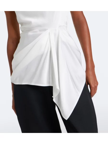 Top Givenchy din satin drapat alb