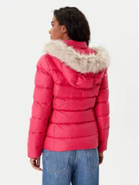 Tommy Jeans Puhovka Basic Rdeča roza