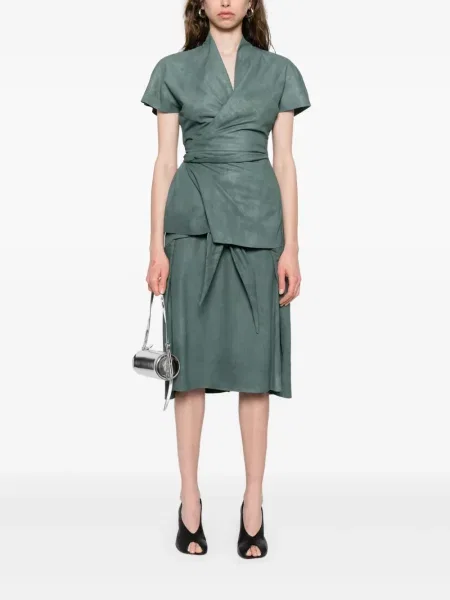 Top Rick Owens din piele verde