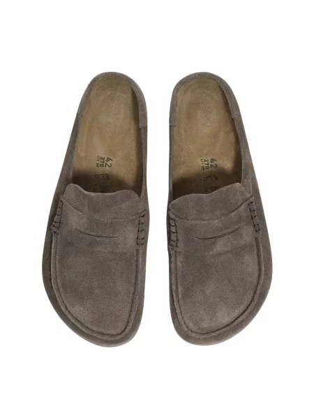 Klapki Birkenstock zamszowe szare