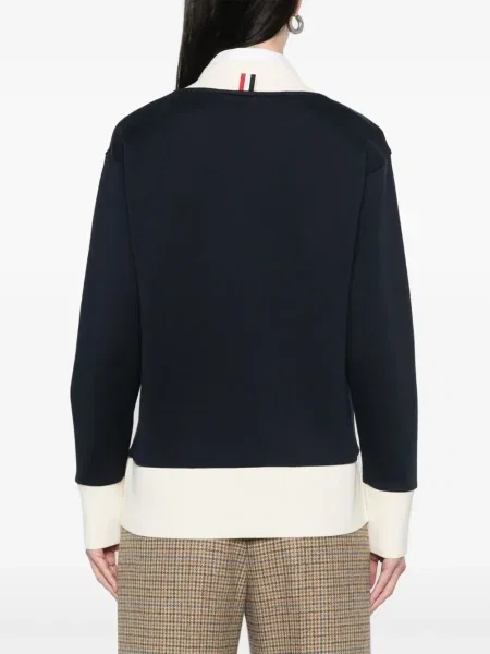 Cardigan Thom Browne cu decolteu în V albastru