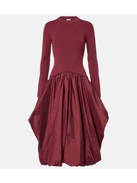 Rochie midi Simkhai tricotate până la genunchi de costum bordo