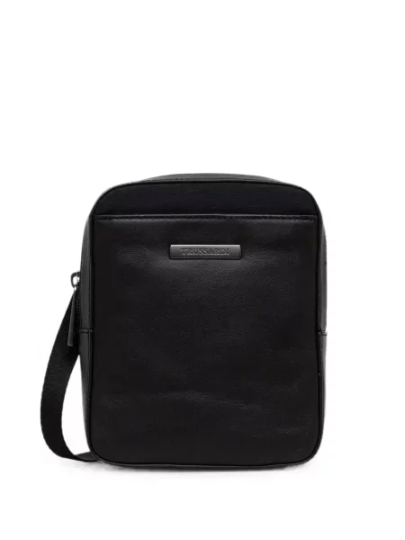 Geantă crossbody Trussardi cu autograf negru