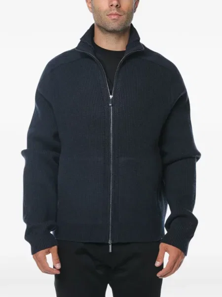 Cardigan Emporio Armani de lână albastru