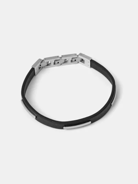 Кожена гривна Trussardi черно